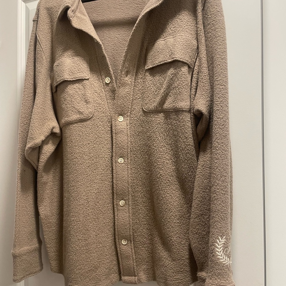 PINK Victoria's Secret Taupe shirt/jacket